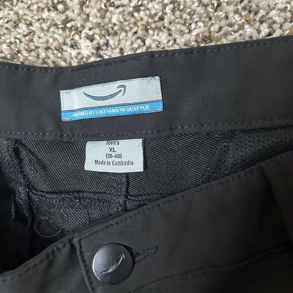 Amazon Black Flex Cargo Short Men XL Black Employee Uniform Smile Logo Casual - Picture 2 of 5